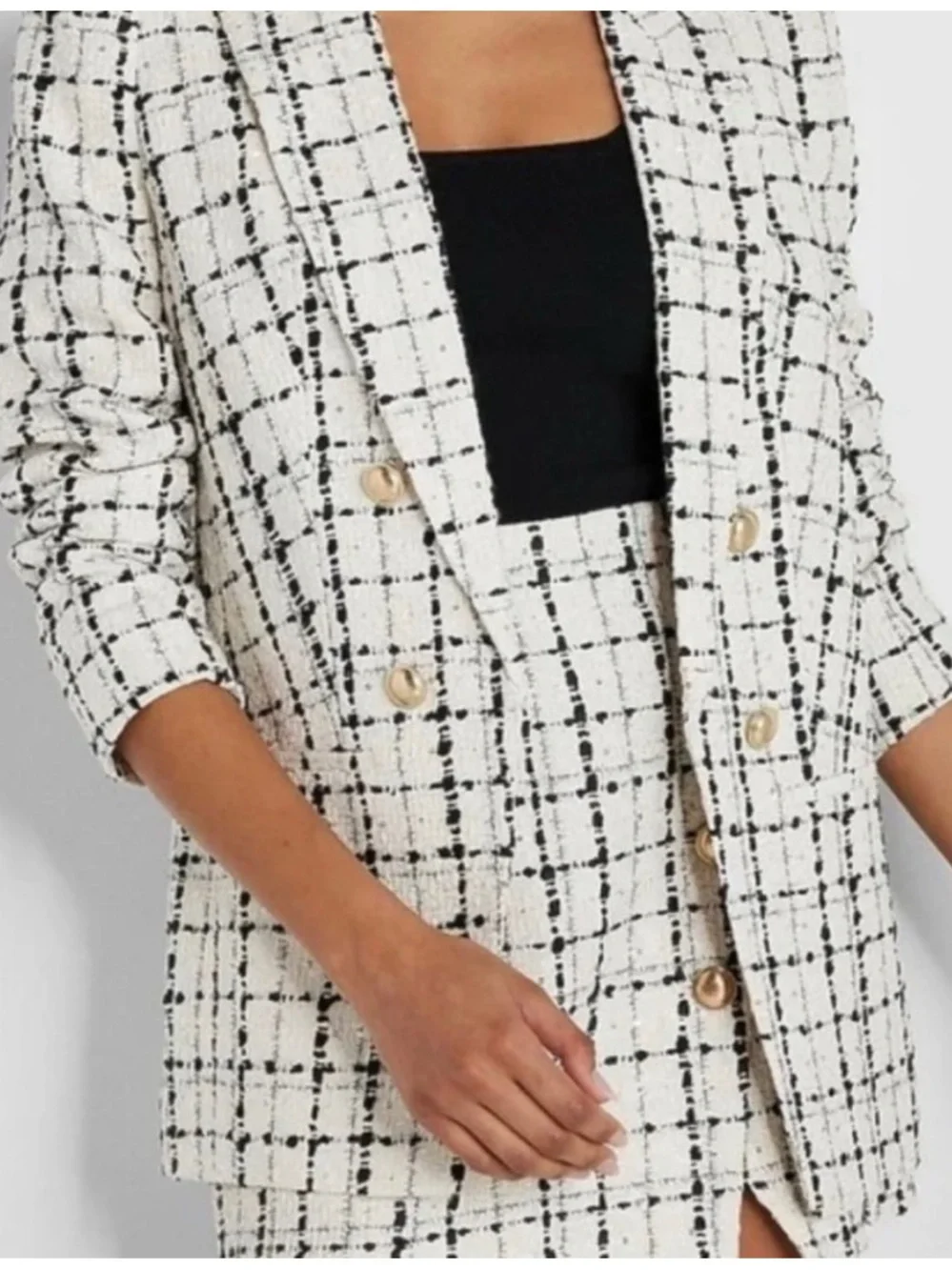 Express plaid tweed